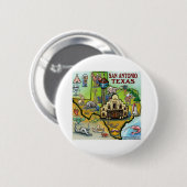 Badge Rond 5 Cm San Antonio TX (Devant & derrière)