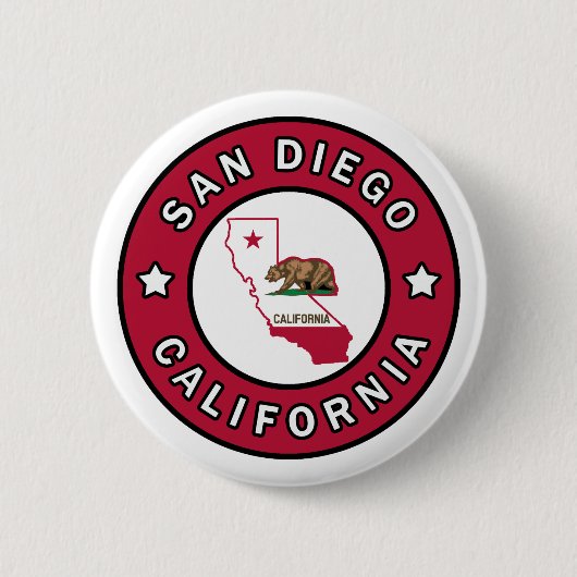 Badge Rond 5 Cm San Diego Californie (Devant)