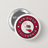 Badge Rond 5 Cm San Diego Californie (Devant & derrière)