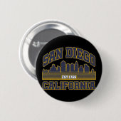 Badge Rond 5 Cm San Diego, Californie (Devant & derrière)