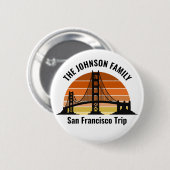 Badge Rond 5 Cm San Francisco Bridge Sunset Vacances personnalisée (Devant & derrière)