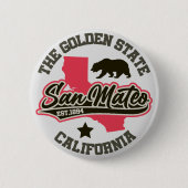Badge Rond 5 Cm San Mateo, Californie (Devant)