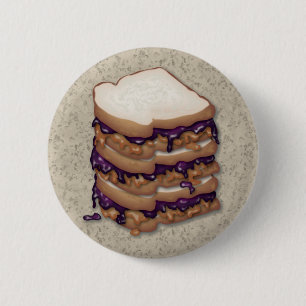 Badge Rond 5 Cm Sandwichs à beurre et à gelée d'arachide