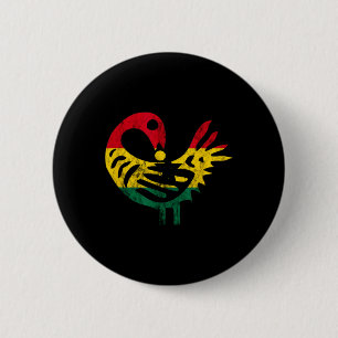 Badge Rond 5 Cm Sankofa African Bird Ghanese Flag Pride Junetdix