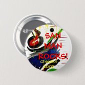 Badge Rond 5 Cm SANMANROCKS ! , Chicago ! 2007 (Devant & derrière)