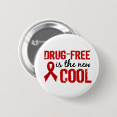 Badge Rond 5 Cm Sans médicaments est le nouveau cool (Devant & derrière)