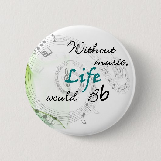 Badge Rond 5 Cm Sans musique, la vie Bb… (Devant)