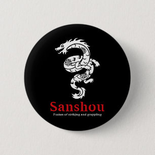 Badge Rond 5 Cm Sanshou Dragon Sanda Boxe Chinoise Arts Martiaux _