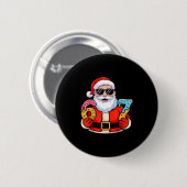 Badge Rond 5 Cm Santa 67 Ice Cream Drip Christmas  (Devant & derrière)
