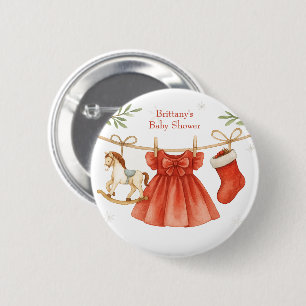 Badge Rond 5 Cm Santa Baby Fête de Noël Linge de Bébé Fille Baby S
