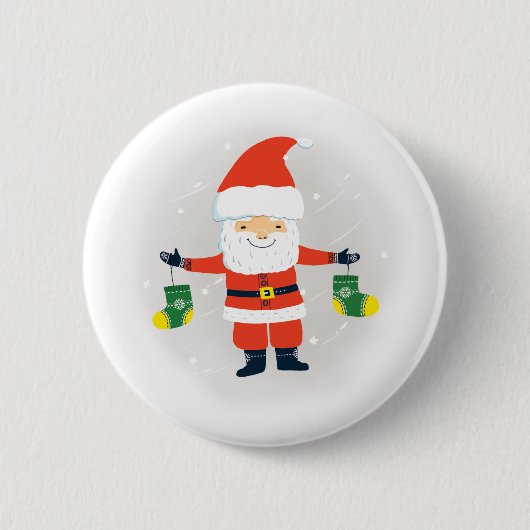 Badge Rond 5 Cm Santa Claus (Devant)