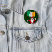 Badge Rond 5 Cm Santa Claus Avec L'Ensigne D'Irlande (En situation)