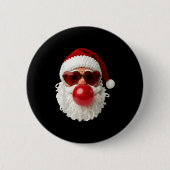 Badge Rond 5 Cm Santa Claus Blowing Yarn Crochet Bubble Gum Heart  (Devant)