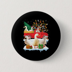 Badge Rond 5 Cm Santa Claus Canard Ride Camion Rouge Arbre Noël