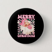 Badge Rond 5 Cm Santa Claus Nk Sungles Blowing Bubble Gum Christma (Devant)