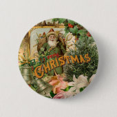 Badge Rond 5 Cm Santa Claus Noël Antiquité Belle Art (Devant)