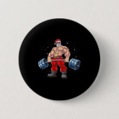 Badge Rond 5 Cm Santa Claus Poids Fitness Fitness Bodybu Noël (Devant)