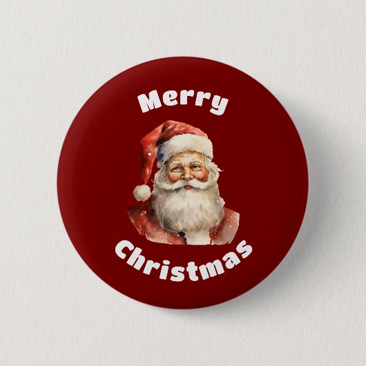 Badge Rond 5 Cm Santa Claus Retro Merry Christmas (Devant)