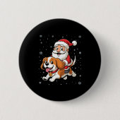 Badge Rond 5 Cm Santa Claus Riding Cavalier King Charles Spaniel D (Devant)