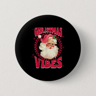 Badge Rond 5 Cm Santa Claus Rose vintage Visage Hommes Femmes Enfa