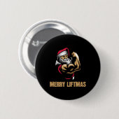 Badge Rond 5 Cm Santa Claus Salle de gym Fitness Fitry Liftmas (Devant & derrière)
