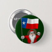 Badge Rond 5 Cm Santa Claus with Ensign Of Texas (Devant & derrière)
