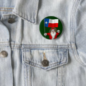 Badge Rond 5 Cm Santa Claus with Ensign Of Texas (En situation)