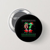 Badge Rond 5 Cm Santa Hands 67 Christmas Ugly Sweater Six Seven Me (Devant & derrière)