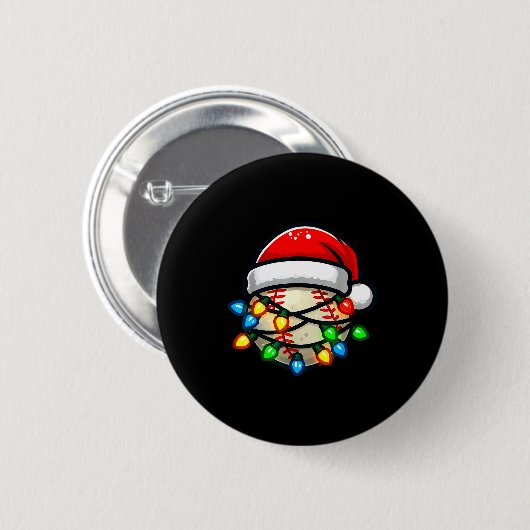 Badge Rond 5 Cm Santa Hat Baseball Toddler Kids Christmas Lights X (Devant & derrière)