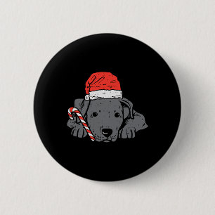 Badge Rond 5 Cm Santa hat pitbull pit chien noël Noël Noël