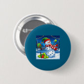 Badge Rond 5 Cm Santa Hat Snowman Xmas Funny Ckleball Christmas  (Devant & derrière)