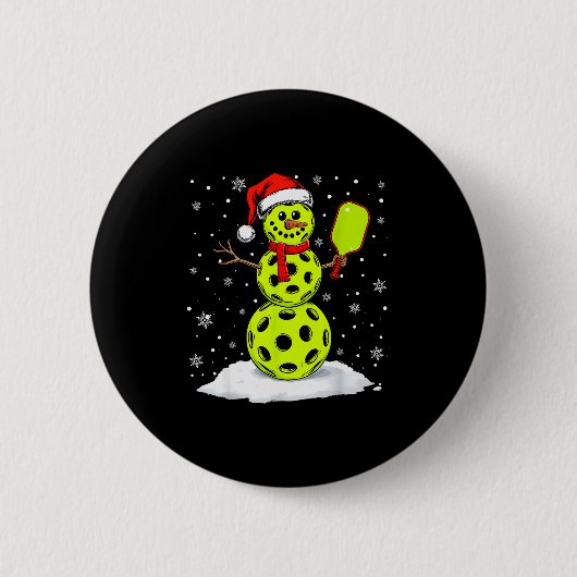 Badge Rond 5 Cm Santa Hat Snowman Xmas Funny Ckleball Lover Christ (Devant)