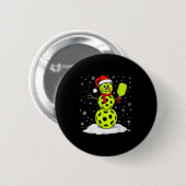 Badge Rond 5 Cm Santa Hat Snowman Xmas Funny Ckleball Lover Christ (Devant & derrière)