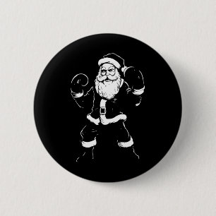 Badge Rond 5 Cm Santa Santa, Boxeur Boxe Kickboxing Noël Mar