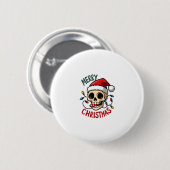 Badge Rond 5 Cm Santa Skull Hat Merry Christmas Family Matching Bo (Devant & derrière)