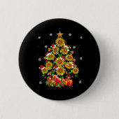 Badge Rond 5 Cm Santa Sunflower Christmas Tree Xmas Lights Santa S (Devant)