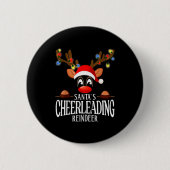 Badge Rond 5 Cm Santa's Cheerleading Reindeer Funny Xmas Matching  (Devant)