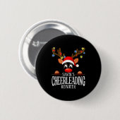 Badge Rond 5 Cm Santa's Cheerleading Reindeer Funny Xmas Matching  (Devant & derrière)