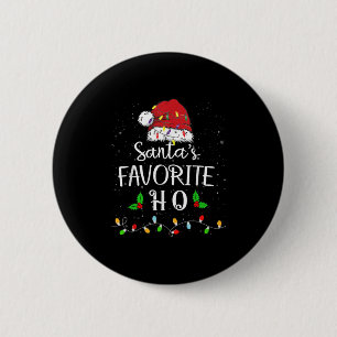 Badge Rond 5 Cm Santas Favori Ho Rouge Santa Chapeau Noël Noël Fan