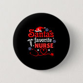 Badge Rond 5 Cm Santa's Favorite Nurse Christmas Short Sleeve (Devant)
