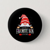 Badge Rond 5 Cm Santa's Favorite Son Gnome Matching Christmas Paja (Devant)