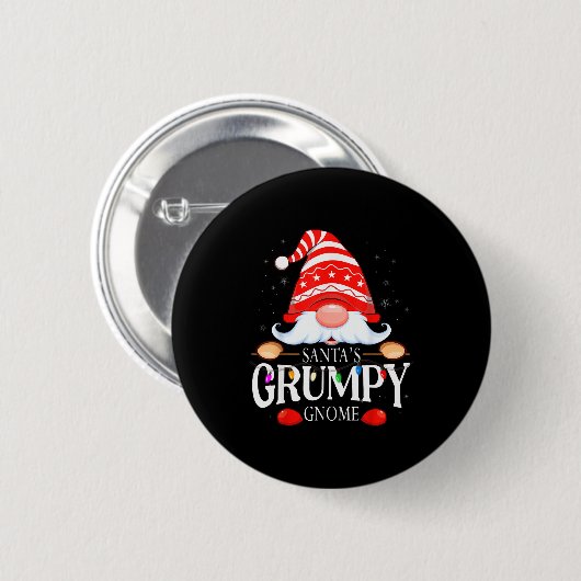 Badge Rond 5 Cm Santa's Mpy Gnome Matching Christmas Pajama (Devant & derrière)