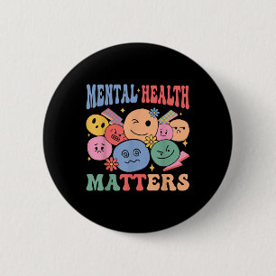 Badge Rond 5 Cm Santé mentale Retro Super S Sensibilisation Autoso