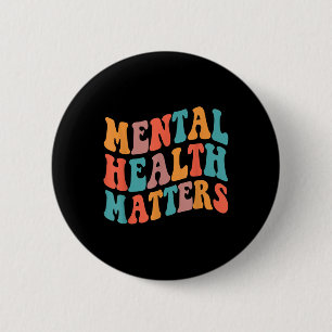 Badge Rond 5 Cm Santé mentale super S Sensibilisation au cerveau h