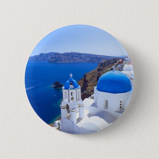 Badge Rond 5 Cm Santorin (Devant)