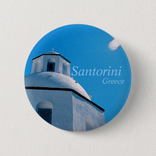 Badge Rond 5 Cm Santorini, bouton de la Grèce