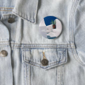 Badge Rond 5 Cm Santorini, bouton de la Grèce (En situation)