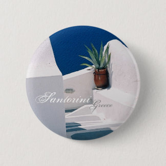 Badge Rond 5 Cm Santorini, bouton de la Grèce