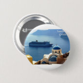 Badge Rond 5 Cm Santorini_Oia (Devant & derrière)
