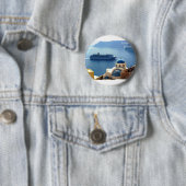 Badge Rond 5 Cm Santorini_Oia (En situation)